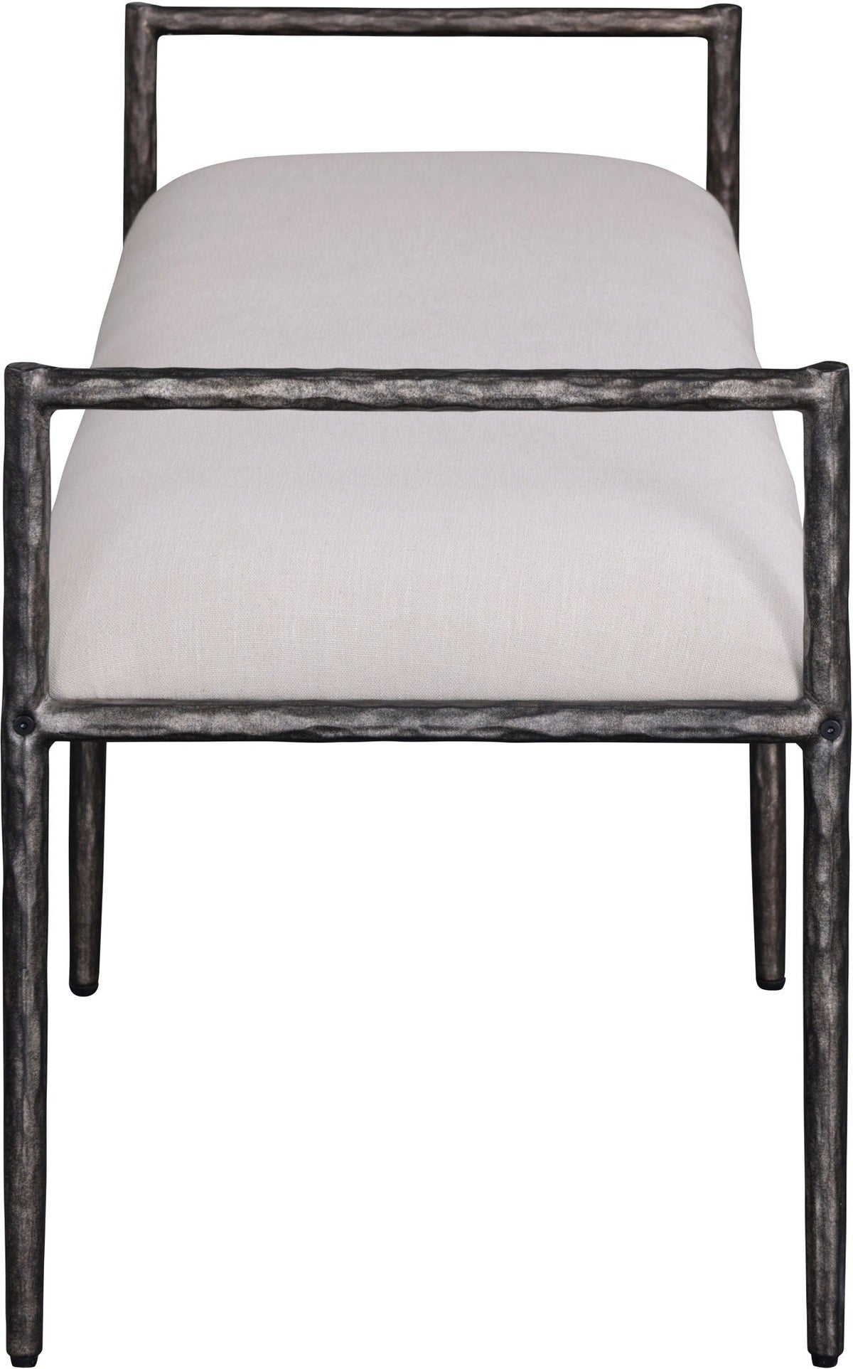 Axis - Linen Textured Beige Fabric Upholstered Bench
