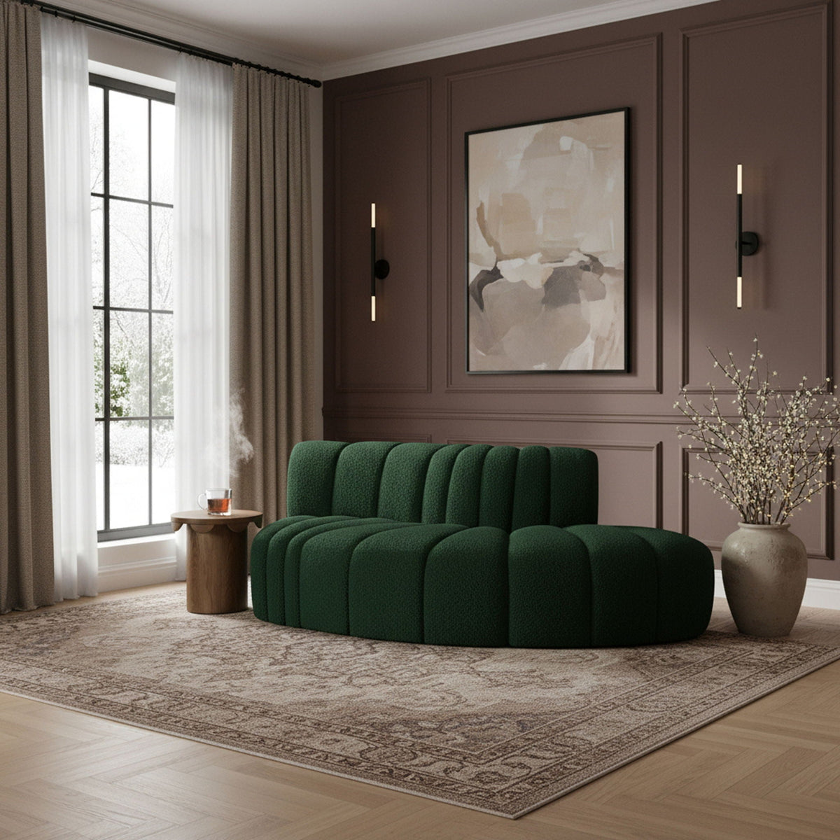 Arc - Boucle Fabric 3 Piece Modular Sofa