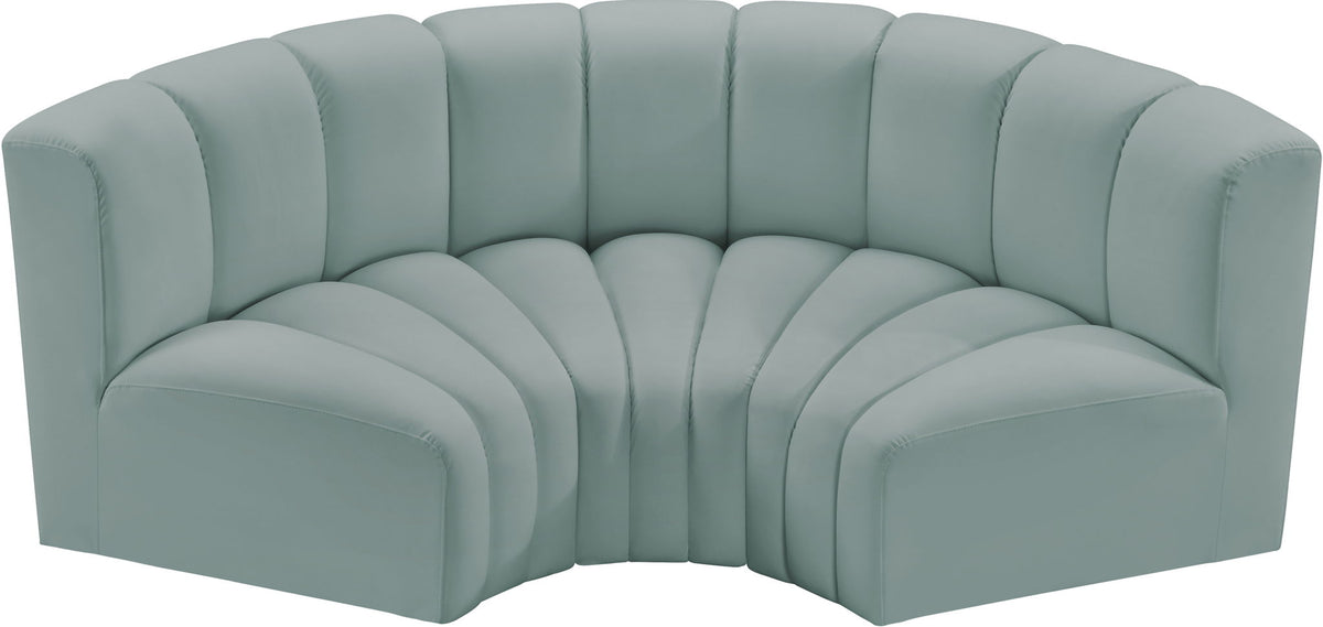 Arc - Faux Leather 3 Piece Modular U-Shaped Sofa