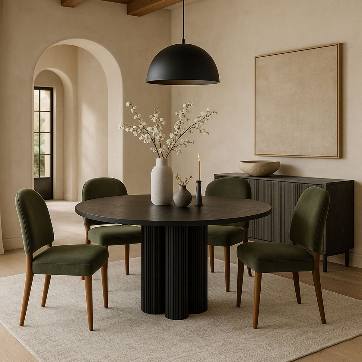 Varinelle - Velvet Dining Chair (Set of 2) - Walnut Frame