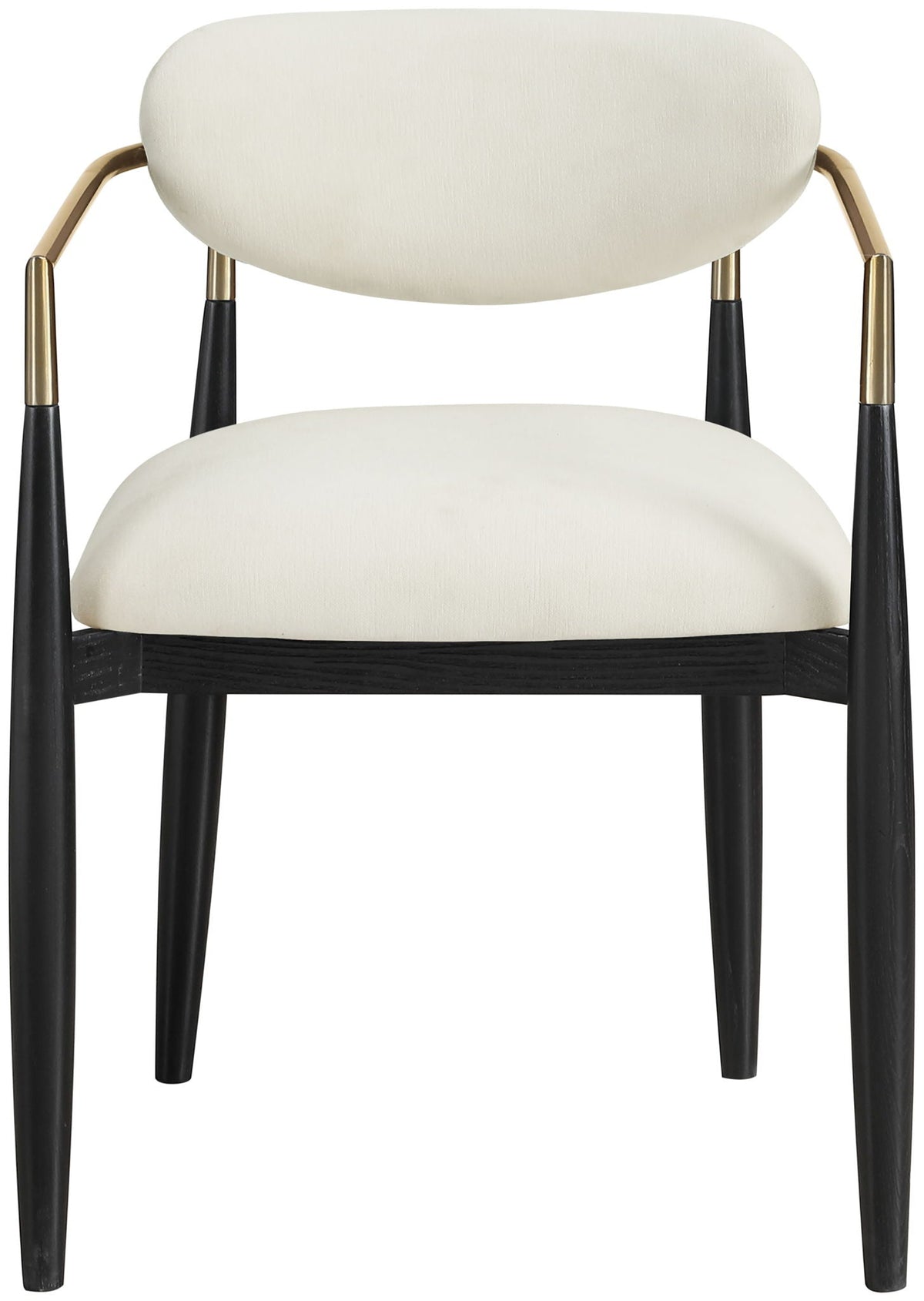 Riccio - Fabric Dining Arm Chair (Set of 2) - Black And Gold Frame