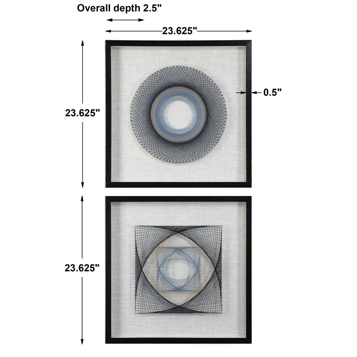 String Duet - Geometric Art (Set of 2) - Black