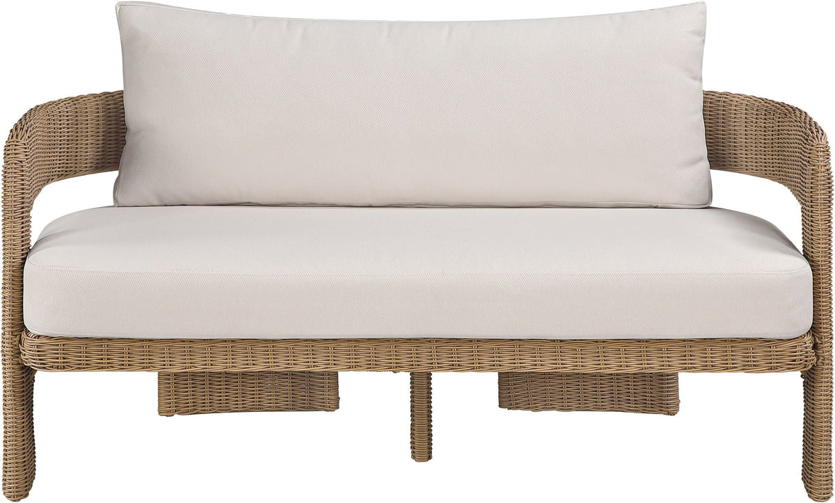Sandbay - Olefin Water Resistant Fabric And Wicker Outdoor Patio Loveseat