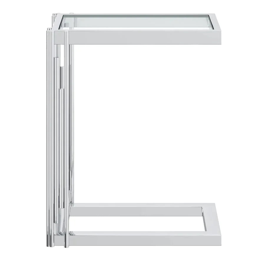 Estrel Small Accent Table in Silver - Furniture Depot