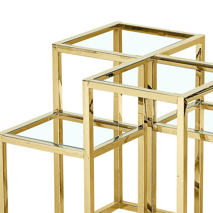 Casini Accent Table in Gold - Furniture Depot