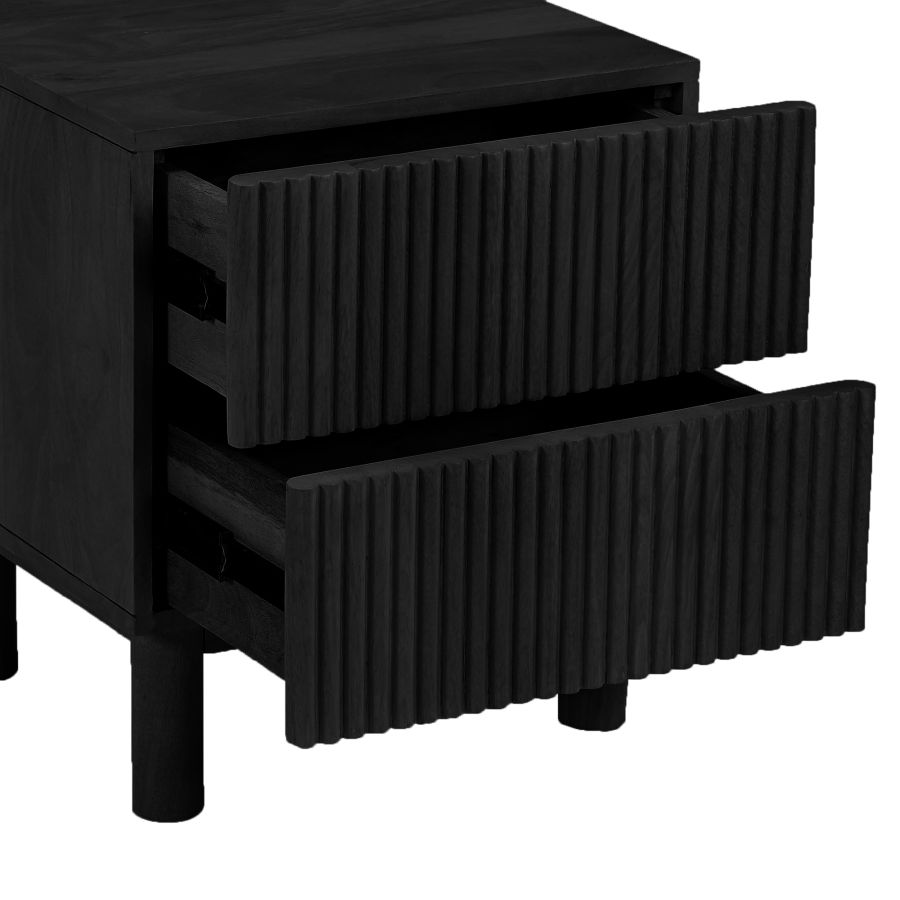 Sangra 2 Drawer Accent Table in Black