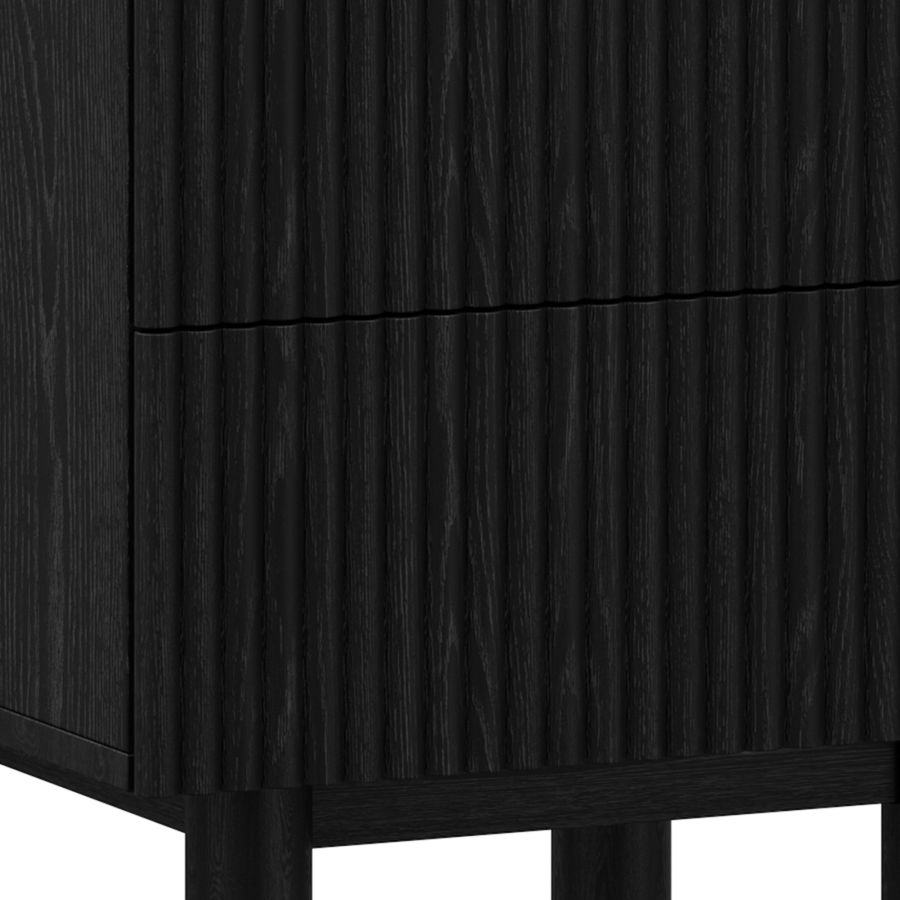 Sangra 2 Drawer Accent Table in Black