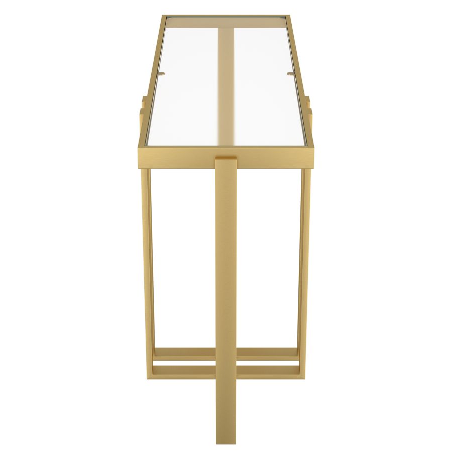 Paxton Console Table in Brushed Gold