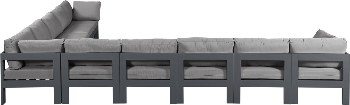 Nizuc - Outdoor Patio 10 Piece Modular Sectional With Gray Frame