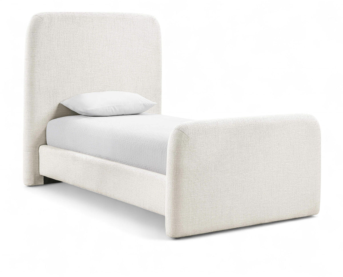 Fira - Linen Textured Fabric Upholstered Bed