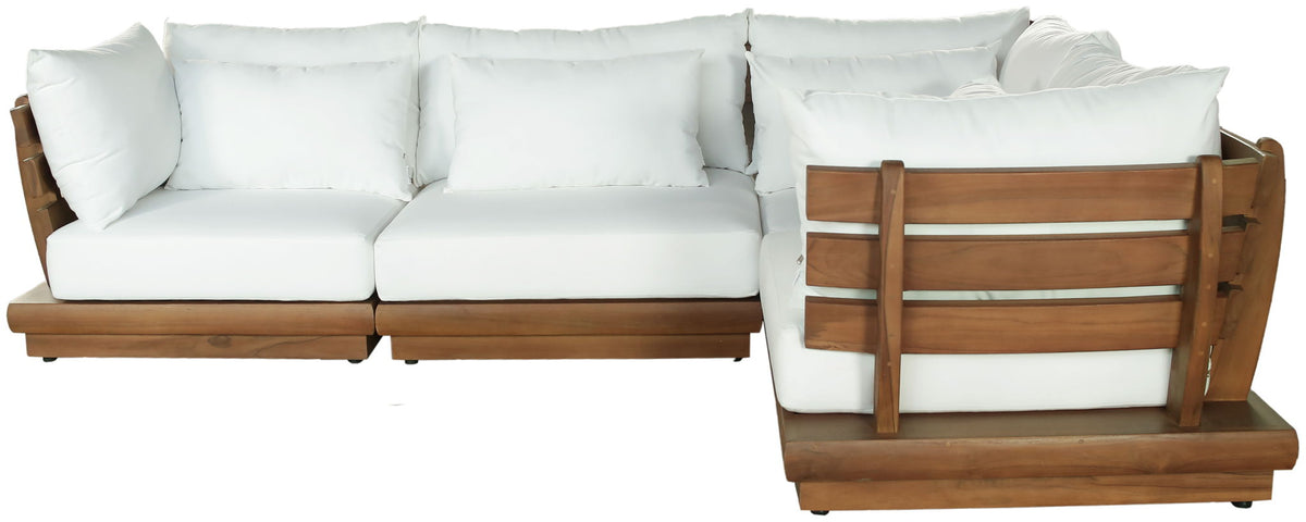 Mirella - 4 Piece Water Resistant Fabric Outdoor Patio Modular Sectional
