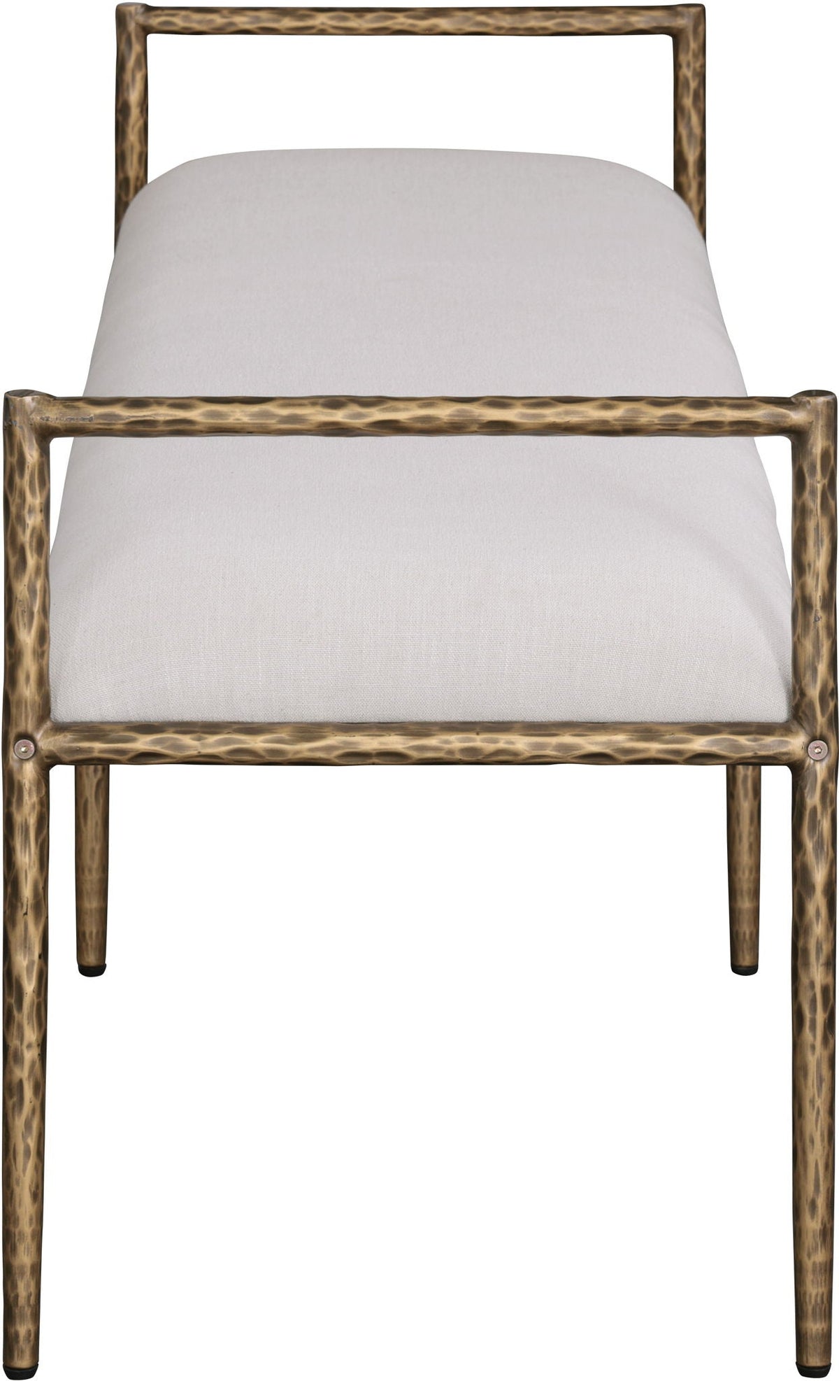 Axis - Linen Textured Beige Fabric Upholstered Bench