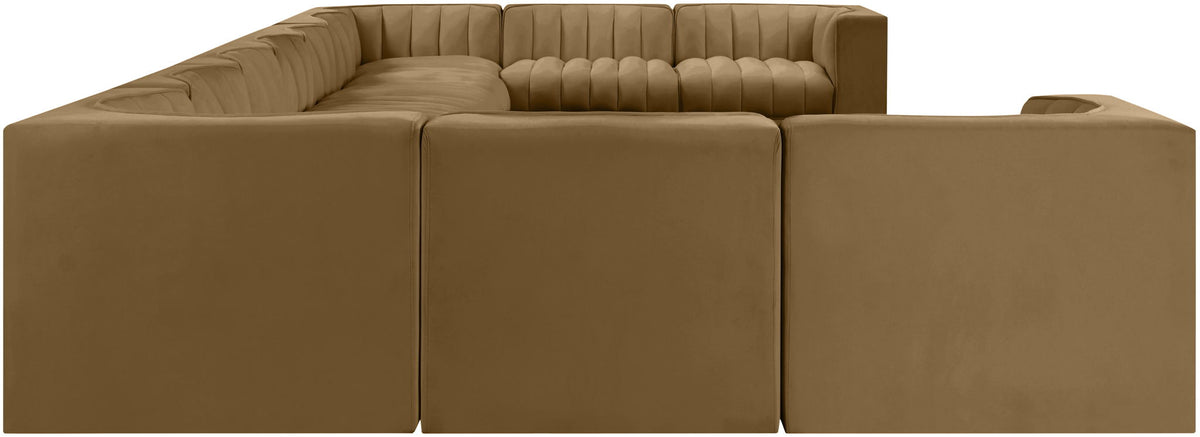 Rummi - Velvet Performance Fabric Upholstered 11 Piece Modular Sectional