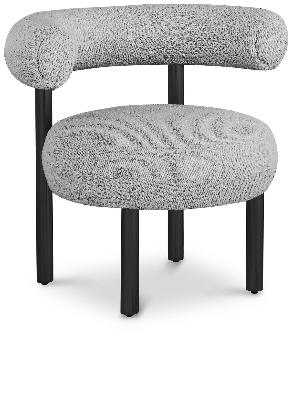 Bordeaux - Boucle Fabric Accent Chair With Black Legs
