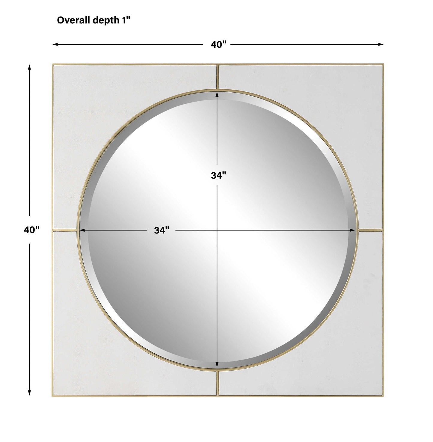 Cyprus - Square Mirror - White