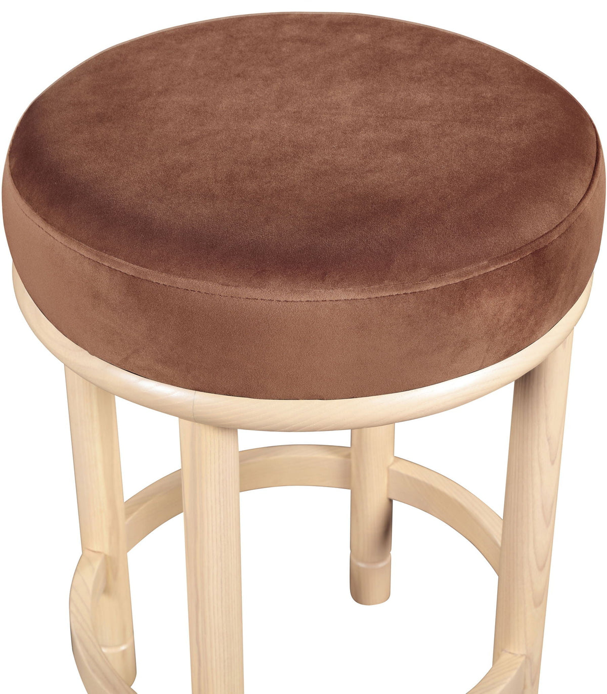 Monette - Counter Stool With Natural Base - Cognac