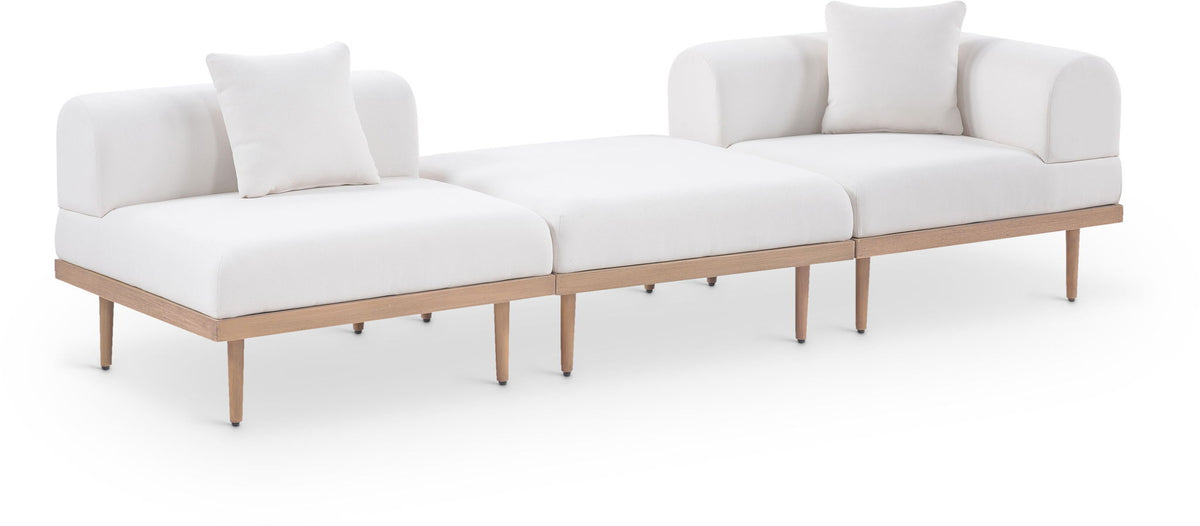 Laguna - 3 Piece Upholstered Outdoor Patio Modular Sofa With Backless Seat And 1 Arm