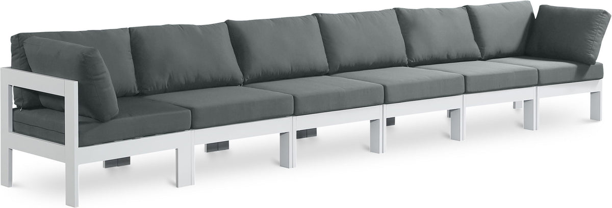 Nizuc - Outdoor Patio 6 Seat Modular Sofa With White Frame