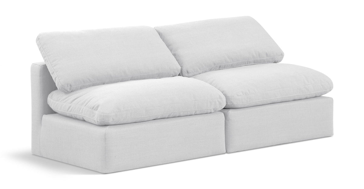 Indulge - Linen 2 Piece Modular Armless Sofa - White