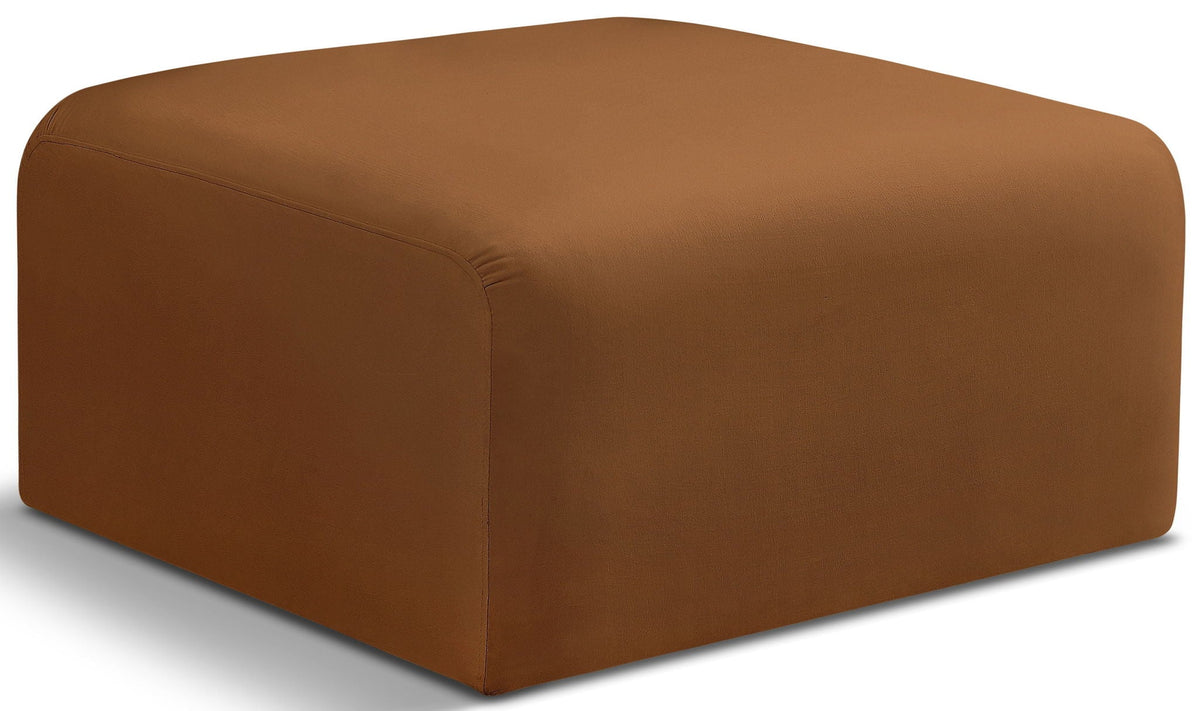 Arc - Velvet Ottoman - Saddle