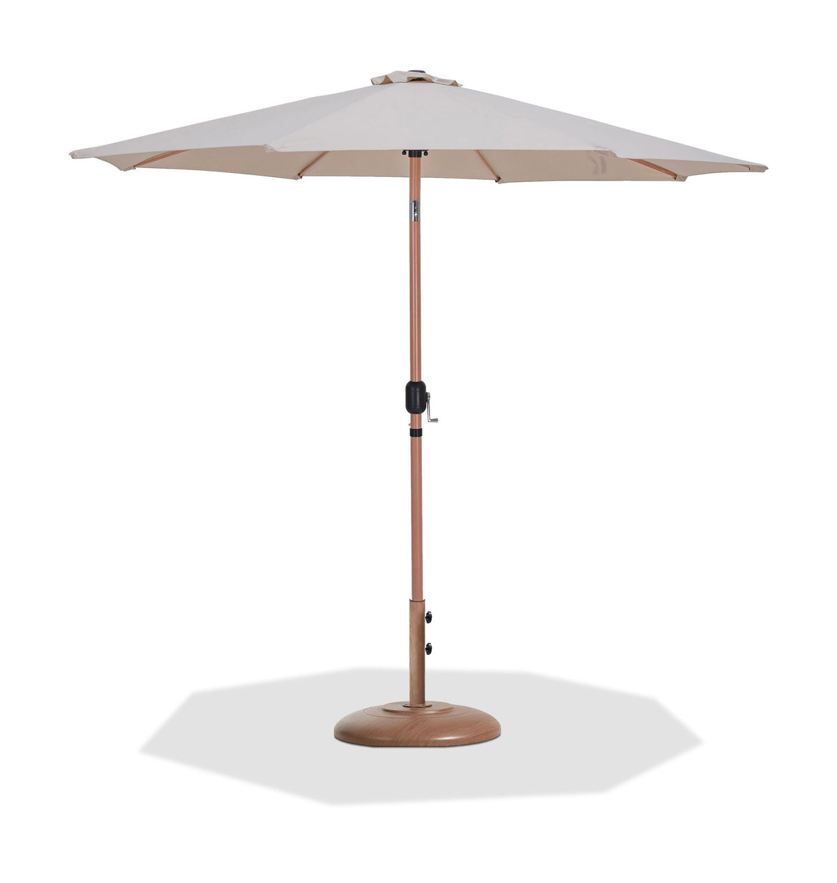 Fiji - Aluminum Patio Umbrella With Round Teak Base