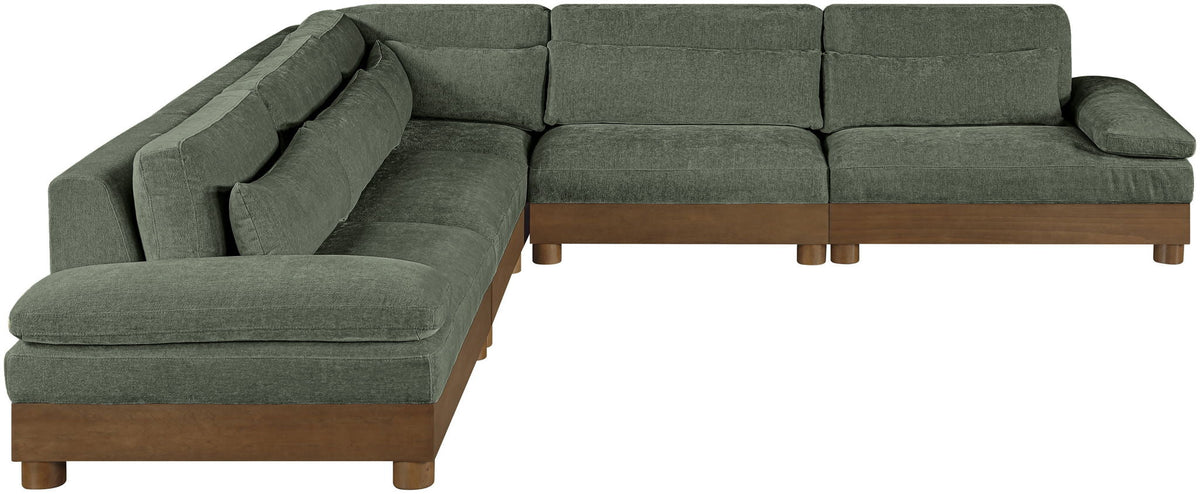 Turin - Chenille Fabric Upholstered Modular Sectional - Green
