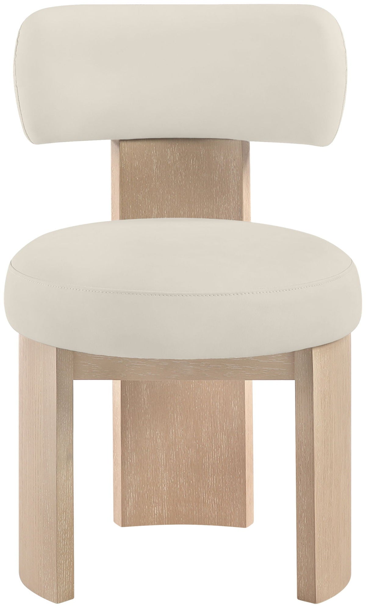 Atelier - Vegan Leather Upholstered Dining Chair (Set of 2) - Taupe / Painted Natural