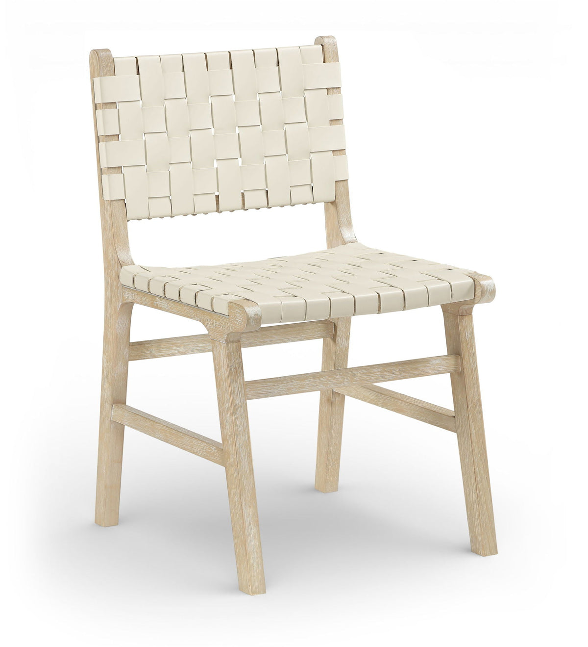 Entwine - Vegan Leather Upholstered Dining Chair - Painted Natural