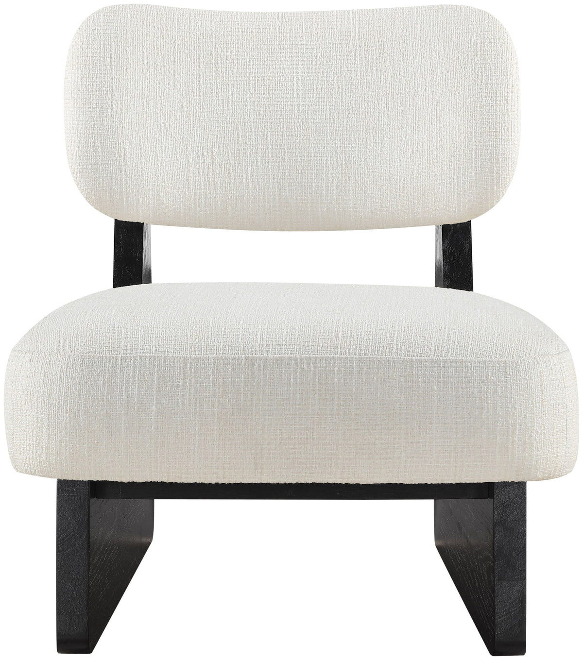 Vetra - Linen Textured Fabric Upholstered Accent Chair With Black Base