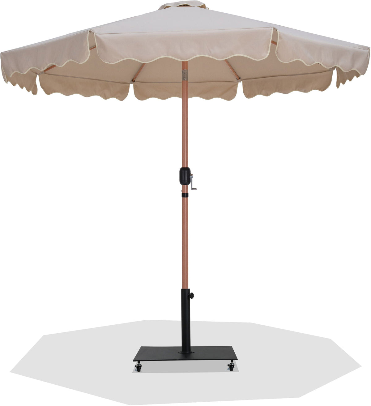 Amalfi - Aluminum Patio Umbrella - Black Base / Light Brown Pole