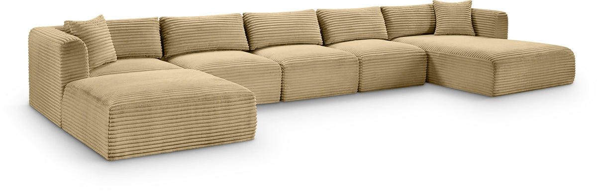Shaggy - 6 Piece Modular Sectional With Chaise And Ottoman