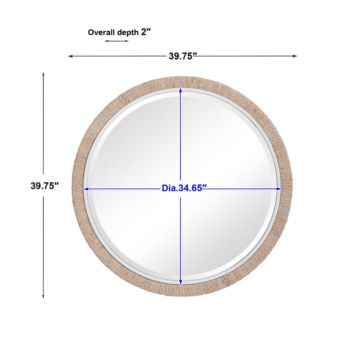 Carbet - Round Rope Mirror - Light Brown