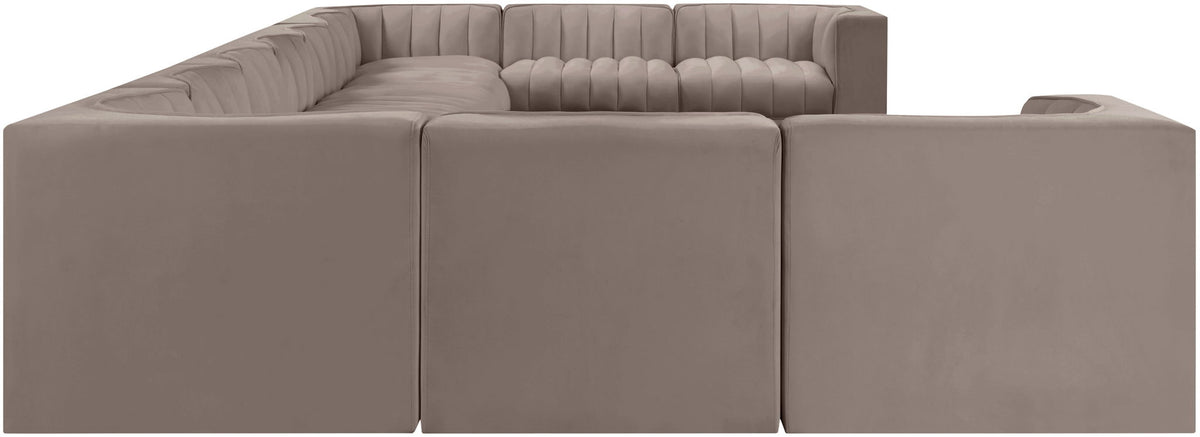 Rummi - Velvet Performance Fabric Upholstered 11 Piece Modular Sectional