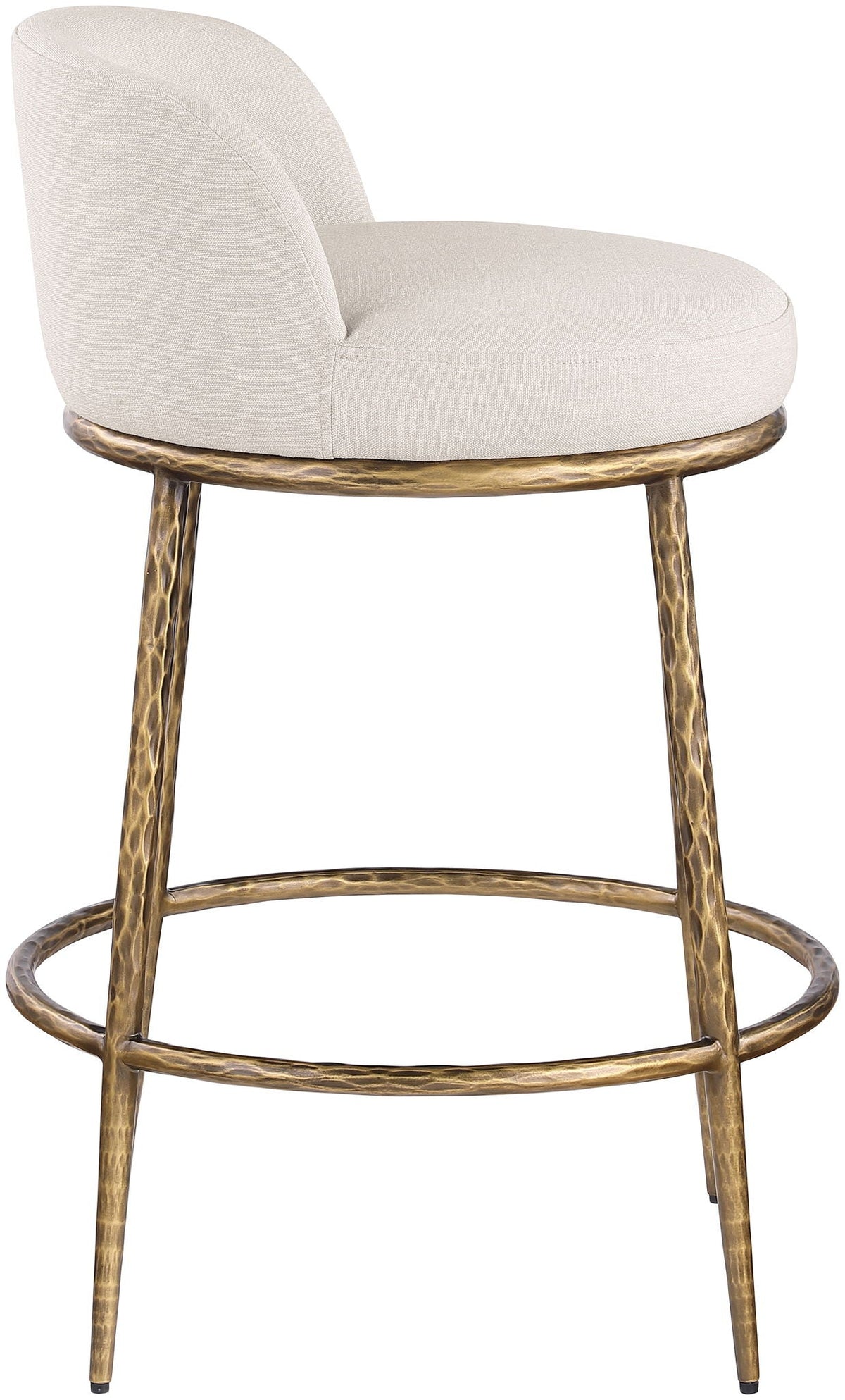 Ferro - Upholstered Counter Stool With Brushed Gold Base