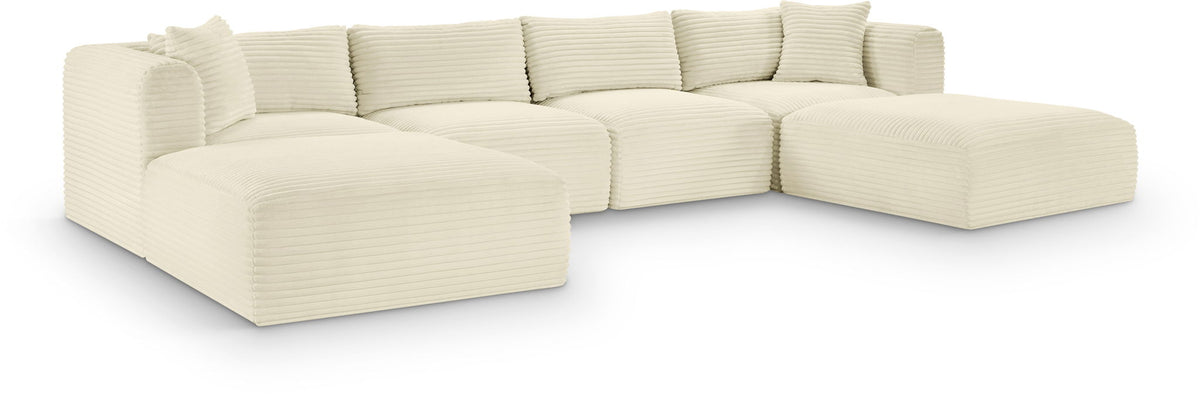 Shaggy - 6 Piece Modular Sectional With 2 Ottomans