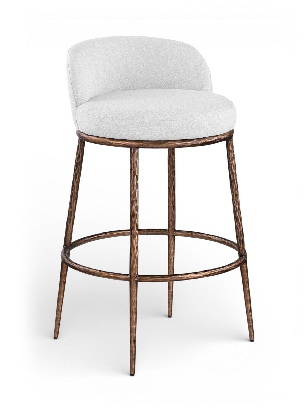 Ferro - Performance Fabric Upholstered Bar Stool - Antique Bronze