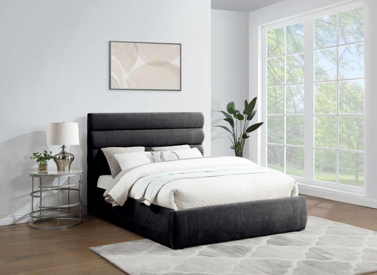 Adam - Chenille Fabric Bed With 52" Headboard
