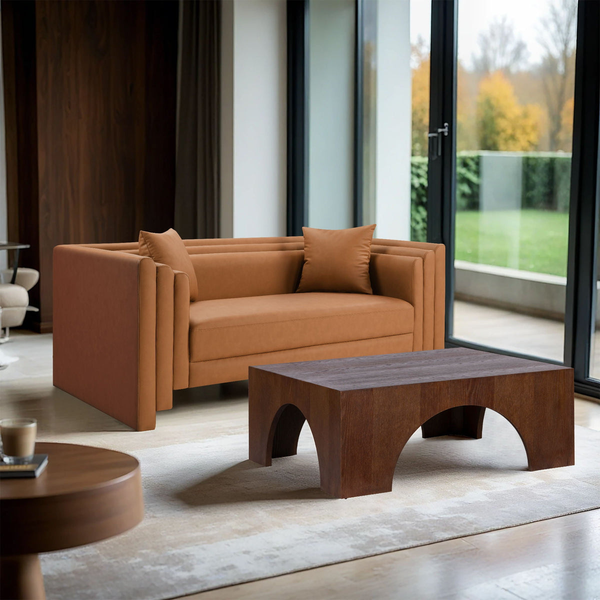 Everett - Vegan Leather Upholstered Loveseat