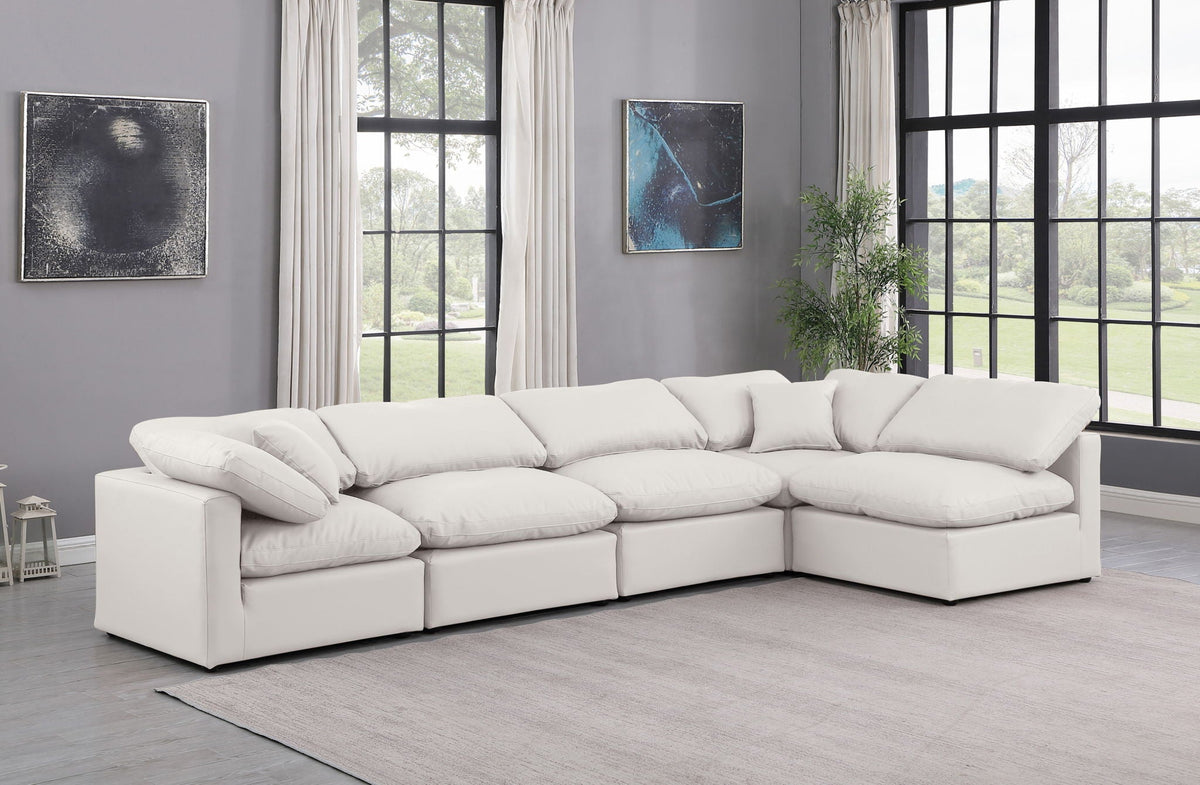 Indulge - Faux Leather 5 Piece Modular Sectional