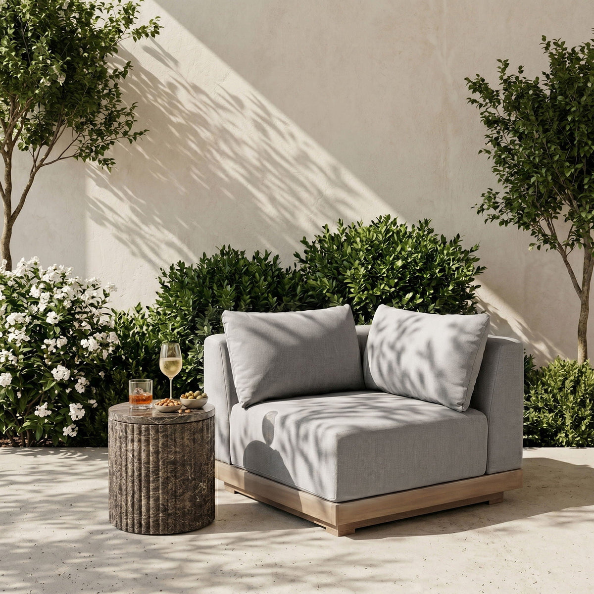 Solace - Olefin Performance Fabric Outdoor Patio Modular Corner Chair