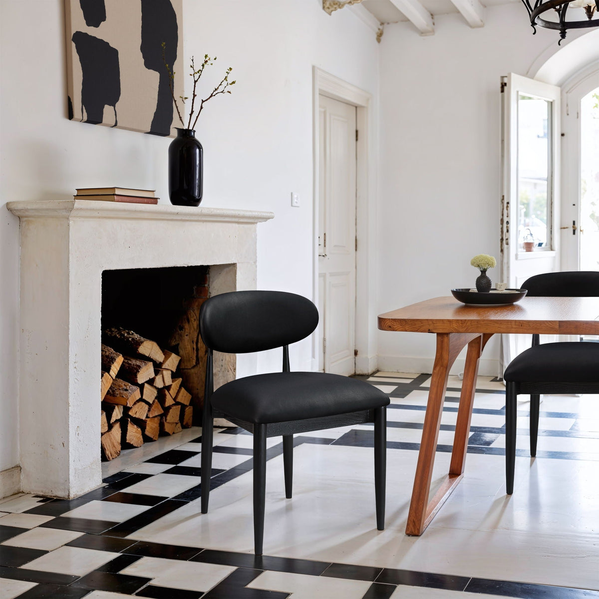 Riccio - Side Chair (Set of 2) - Black Frame