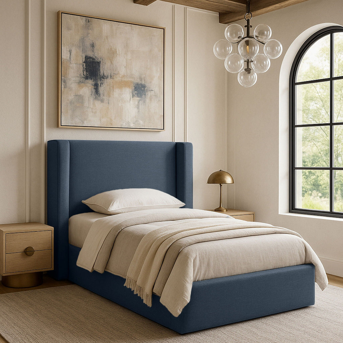 Kendall - Linen Textured Fabric Upholstered Bed