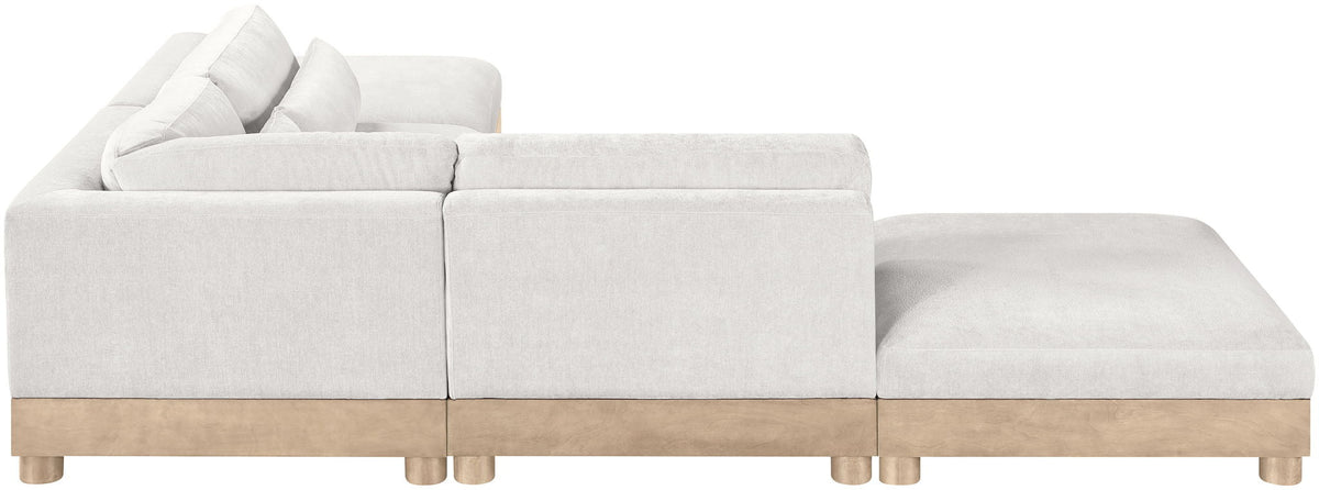 Turin - Chenille Fabric Upholstered Modular Sectional - White