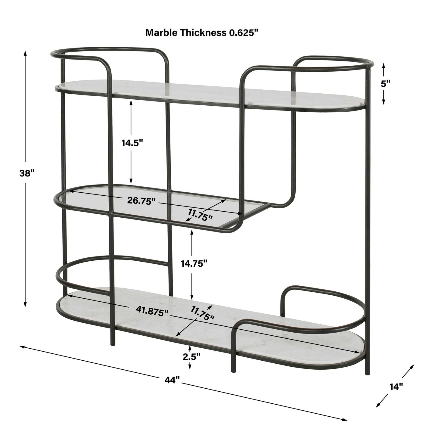 Trolley Bar - Console - Black