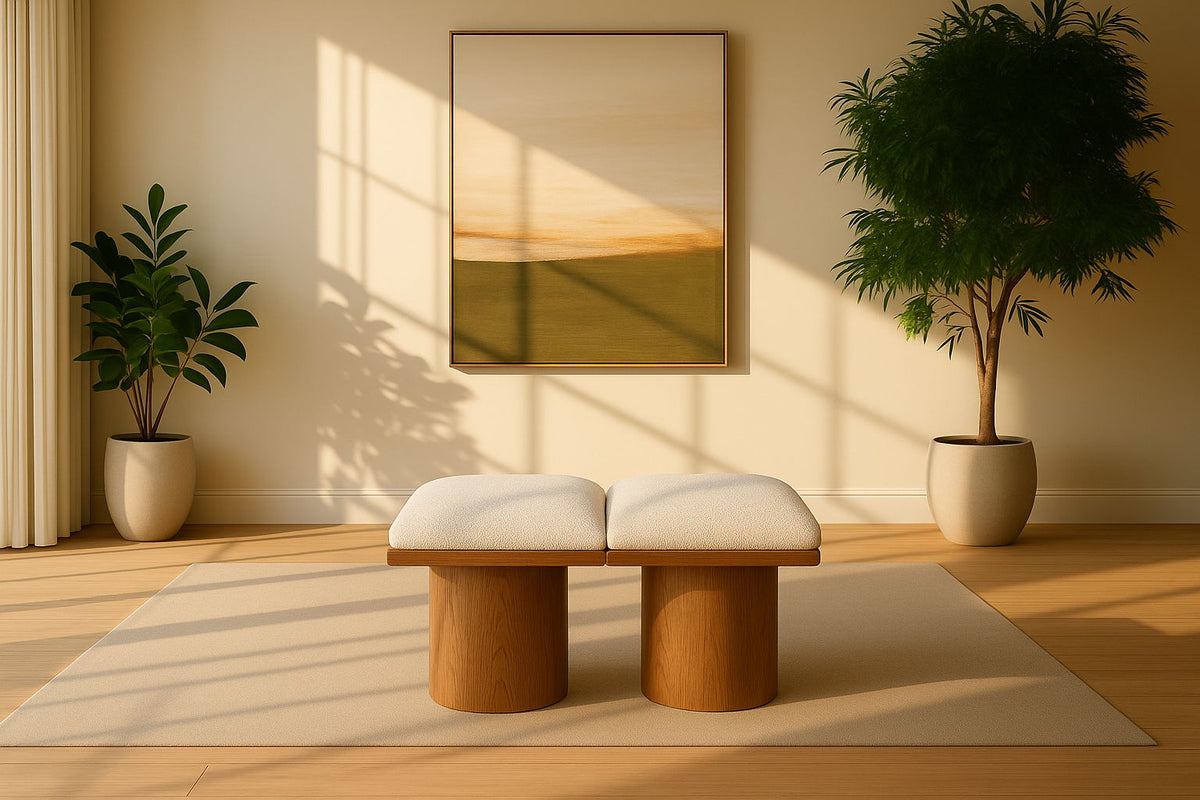Pavilion - 2 Piece Modular Bench With Brown Base