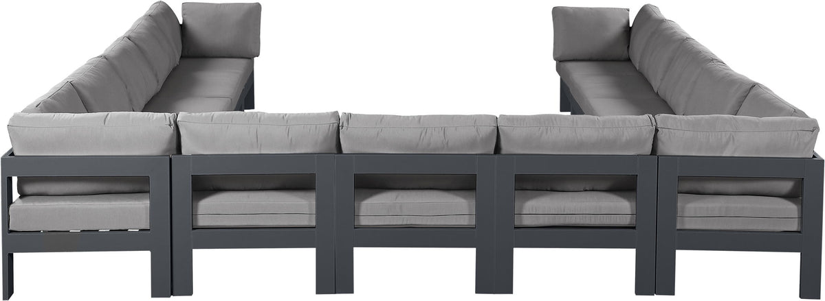 Nizuc - Outdoor Patio 13 Piece Modular Sectional With Gray Frame