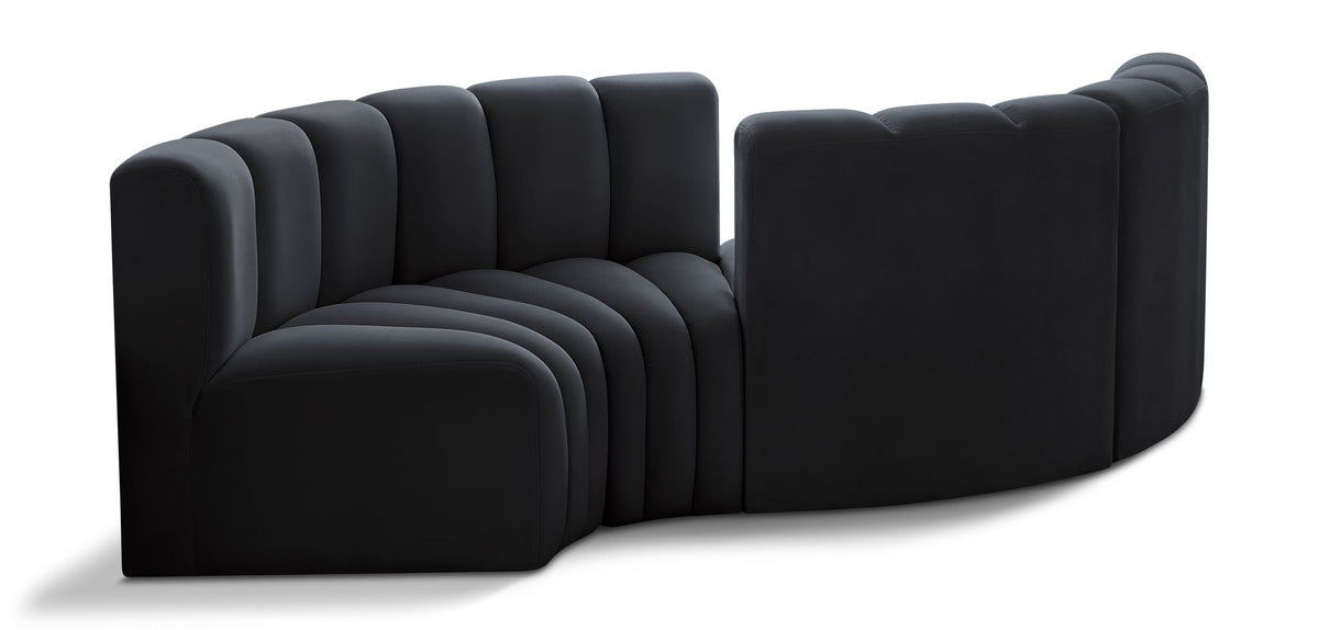Arc - Velvet 4 Piece Curved Modular Sofa