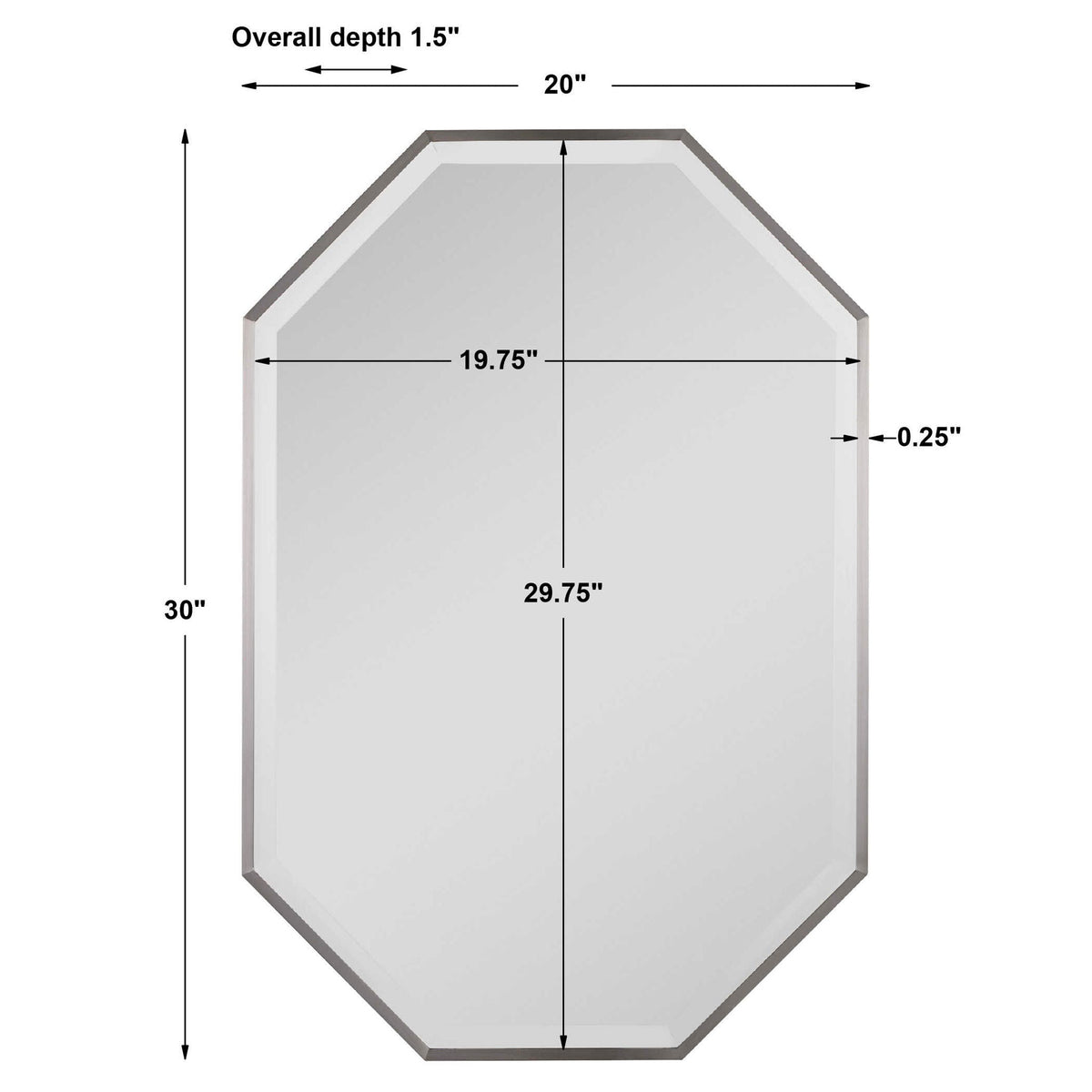 Stuartson - Octagon Vanity Mirror - Pearl Silver
