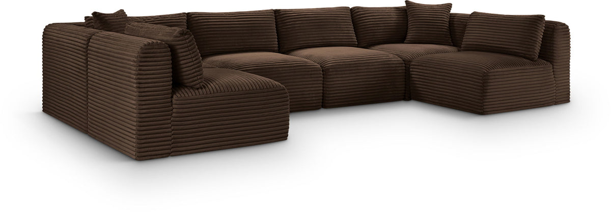 Shaggy - 6 Piece Modular U-Shaped Armless Sectional