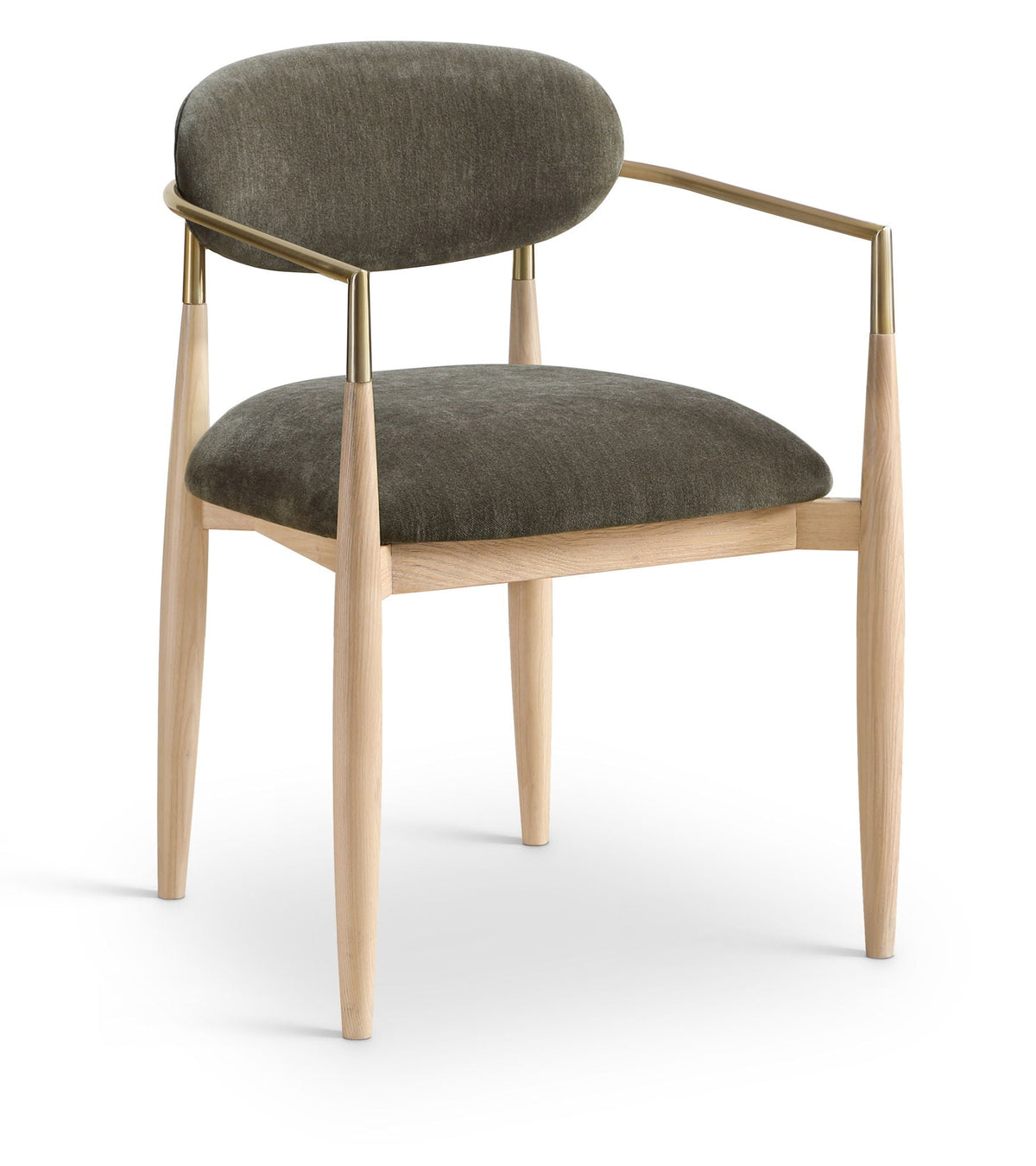 Riccio - Fabric Dining Arm Chair (Set of 2) - Natural Frame